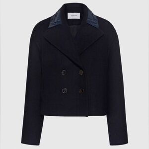 Carven black wool peacoat - FR size 42 (Large)